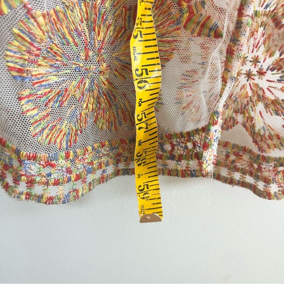 Cloud Ten Floral Embroidered Dress Multi Color Lace Maxi Ruffled Sleeves VNeck L - Picture 16 of 16